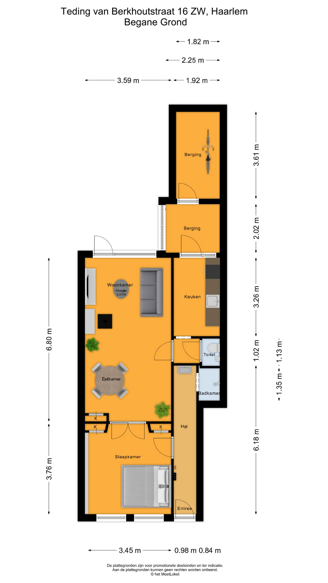 Teding van Berkhoutstraat 16 ZW, 2032 LL Haarlem map