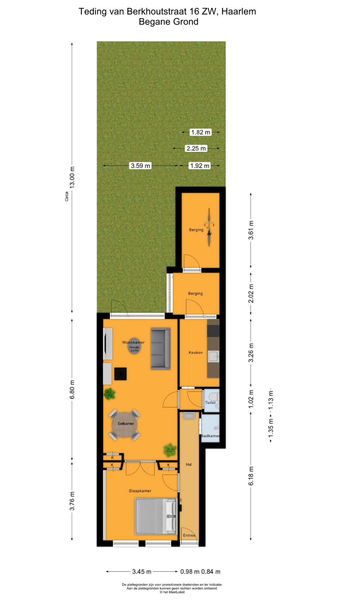 Teding van Berkhoutstraat 16 ZW, 2032 LL Haarlem map